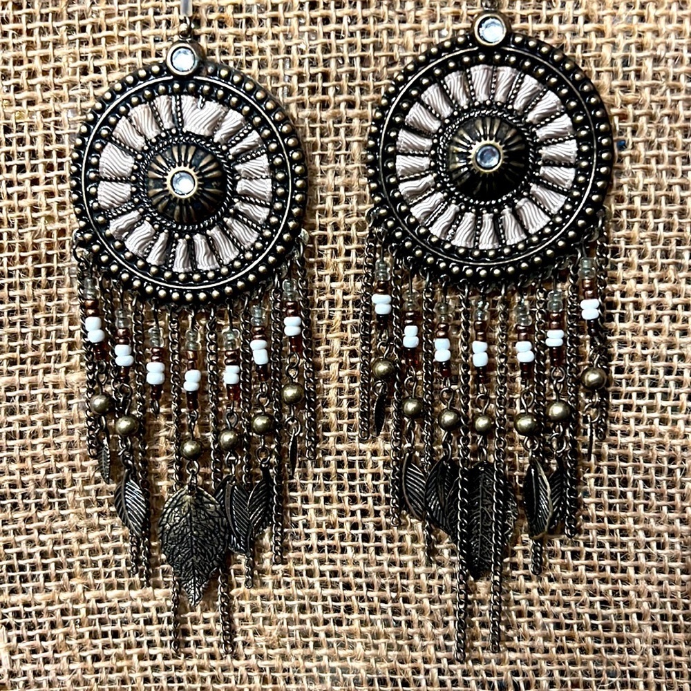 Bohemian drop earrings.  Very fun and chic.